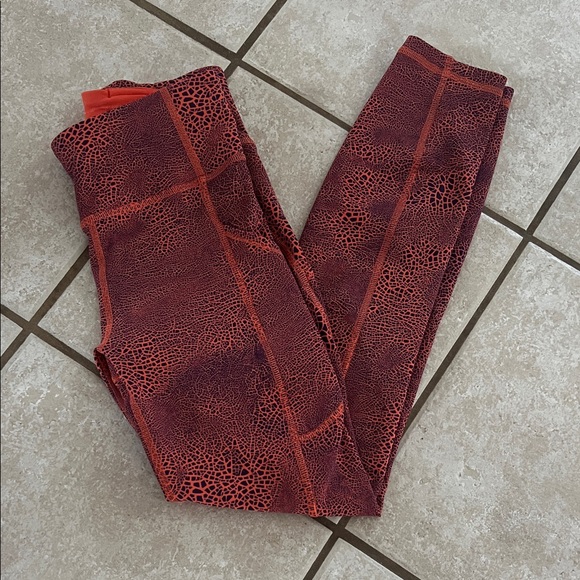 lululemon athletica Pants - lululemon athletica Orange & navy Leggings